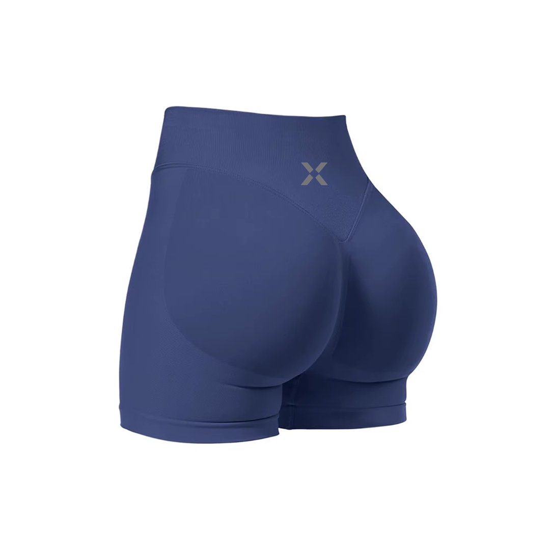 RevenX Active REFLECTIVE LOGO: Invisible Scrunch Butt Seamless Booty Biker Short Mix and Match