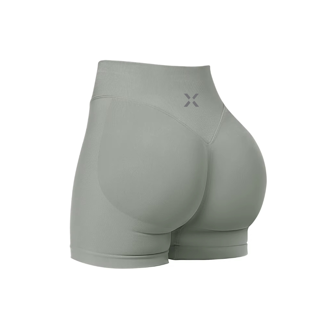 RevenX Active REFLECTIVE LOGO: Invisible Scrunch Butt Seamless Booty Biker Short