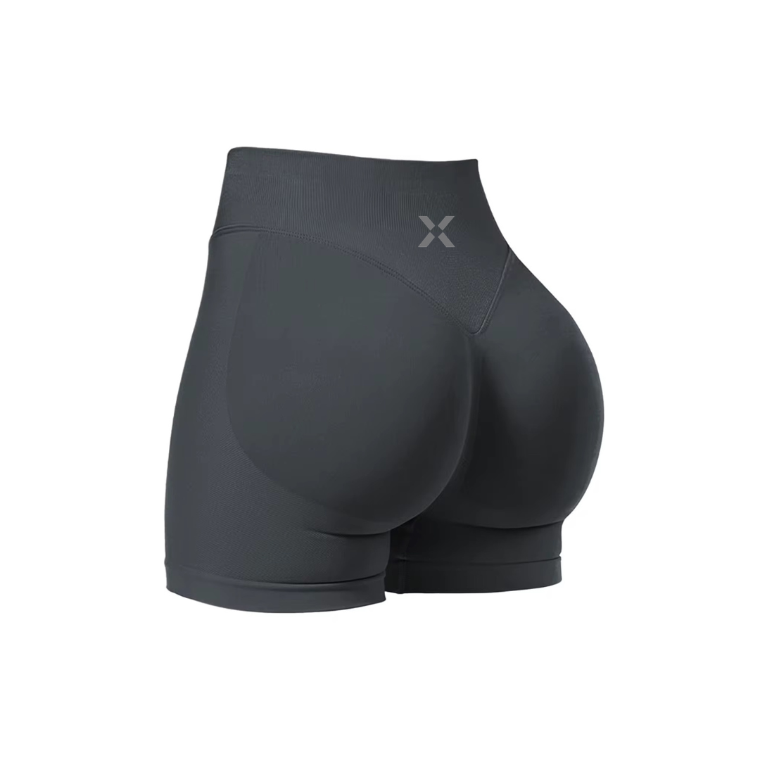 RevenX Active REFLECTIVE LOGO: Invisible Scrunch Butt Seamless Booty Biker Short