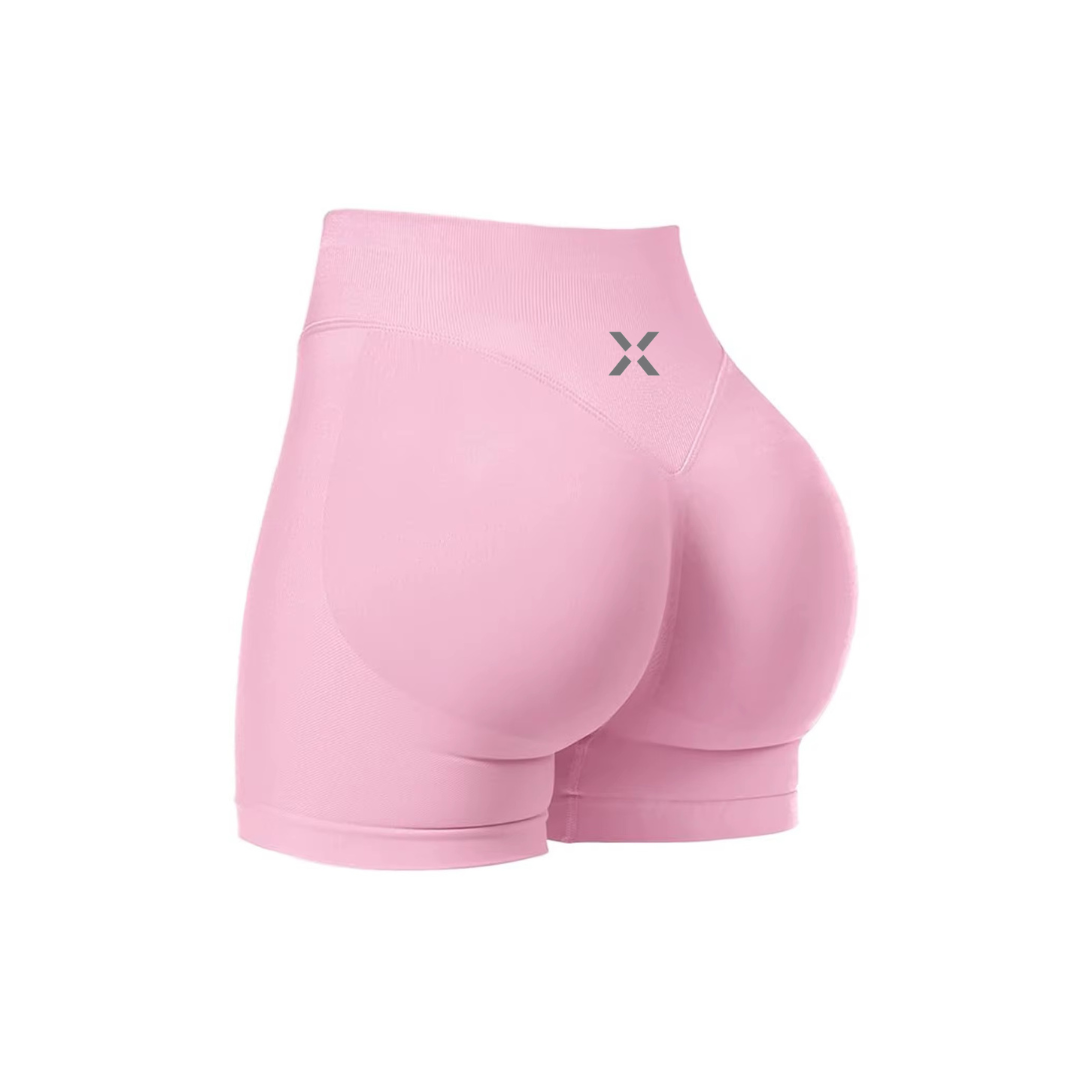 RevenX Active REFLECTIVE LOGO: Invisible Scrunch Butt Seamless Booty Biker Short