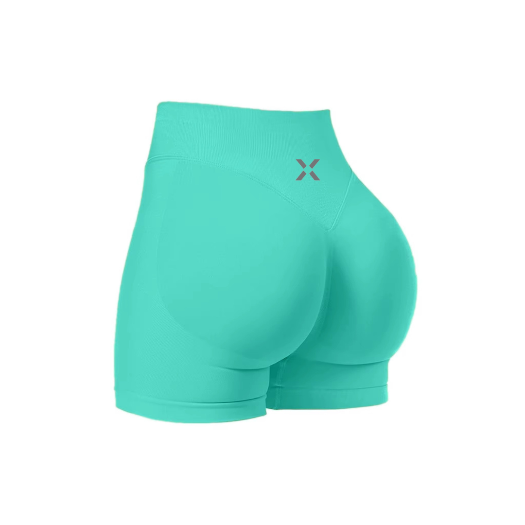 RevenX Active REFLECTIVE LOGO: Invisible Scrunch Butt Seamless Booty Biker Short