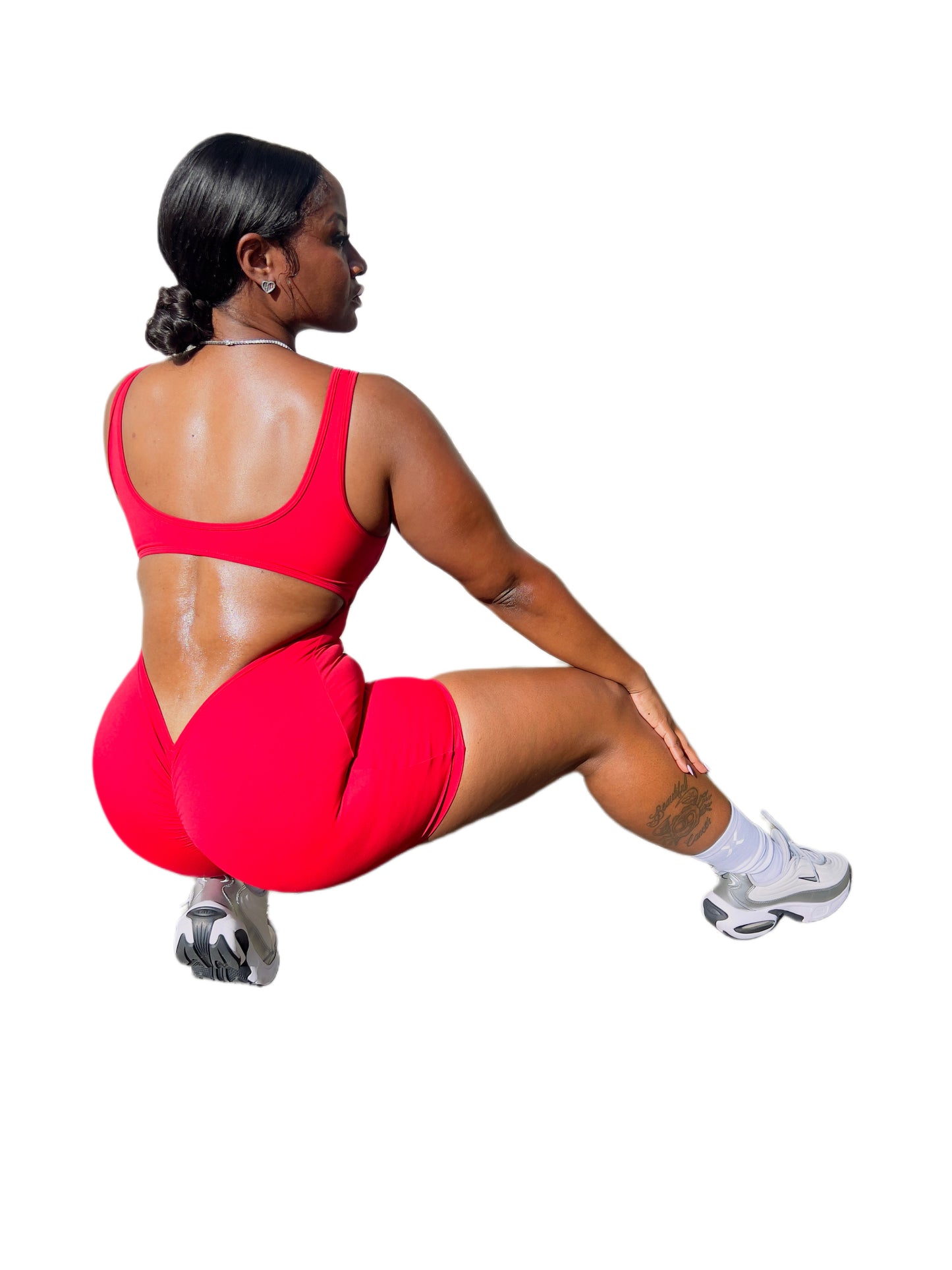 Revenx Sculpt Seamless Romper –Scrunch Butt V Waist Shorts Yoga Jumpsuits