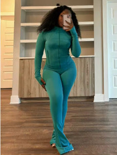 Mix and Match Activewear 2-Piece Set for Women  Stretchy Athleisure Set – Zip Up