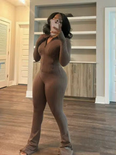 Mix and Match Activewear 2-Piece Set for Women  Stretchy Athleisure Set – Zip Up